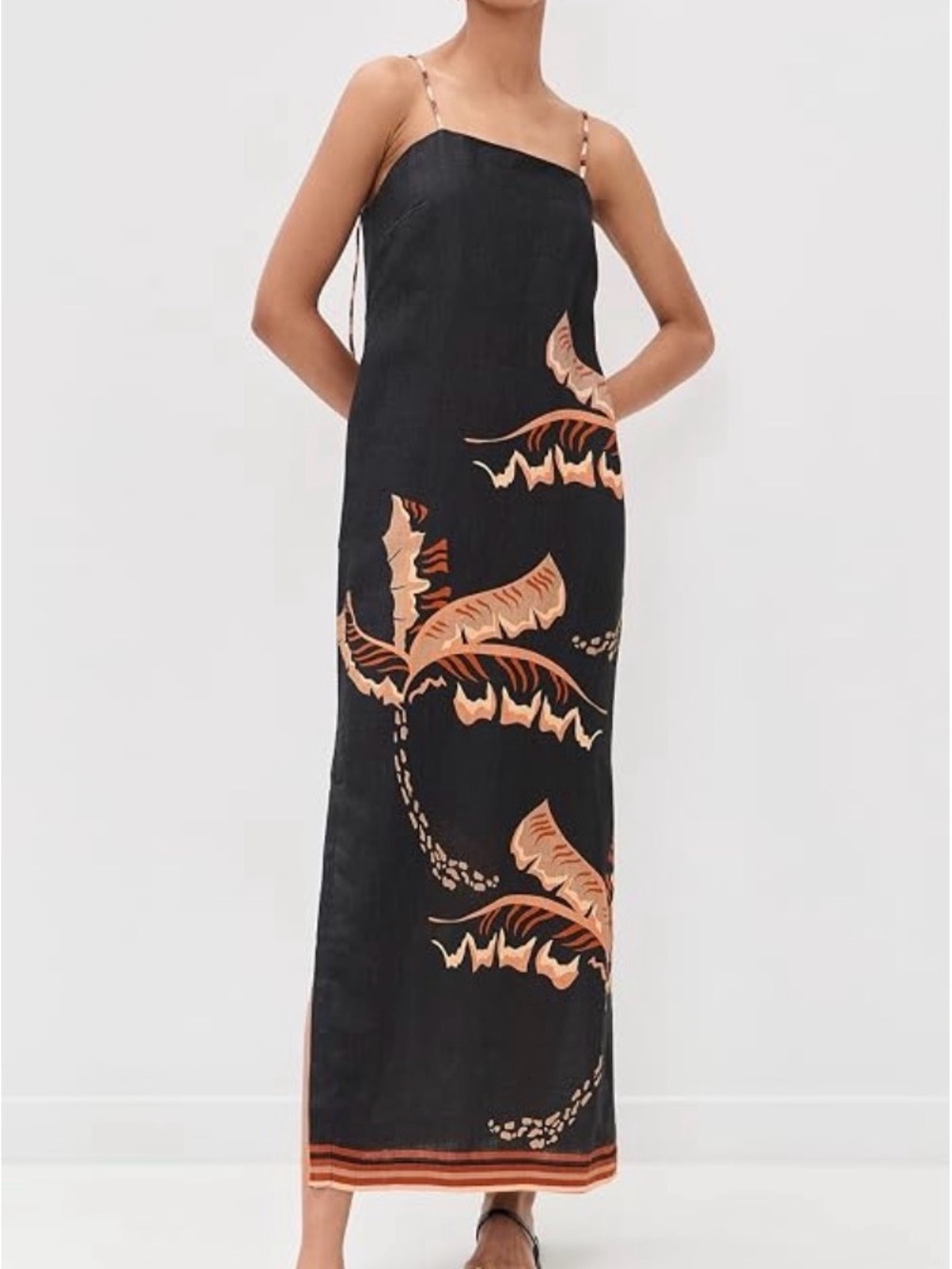 Las Surenas Linen Bali Tiger Palms dress